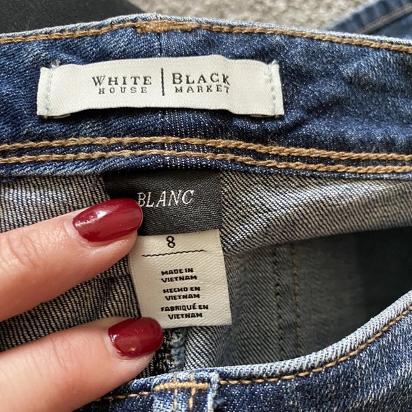 WHBM 8R Ankle Blue Jeans Crystal Studs Design On Pockets R $120 - Picture 9 of 15